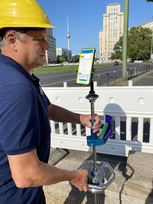 Lightweight Deflectometer in use on construction site in Berlin